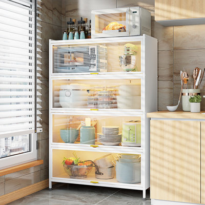JOYBOS White Five-Layer Metal Cabinet with Door,57.48H"×31.5"W,12.6"D