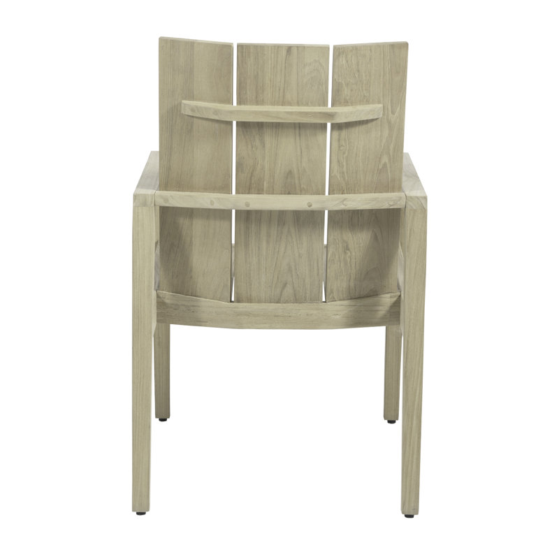 Ashland Patio Dining Armchair with Cushions, Oyster Teak, Rollo Lace InsideOut® Linen, No Welt