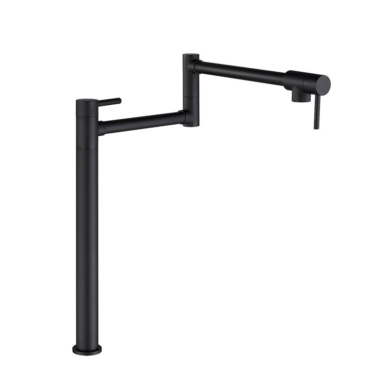Pot Filler Faucet With Extension Shank, Matte Black