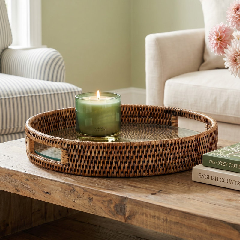 Birch Lane™ Mariska Glass Tray, Brown