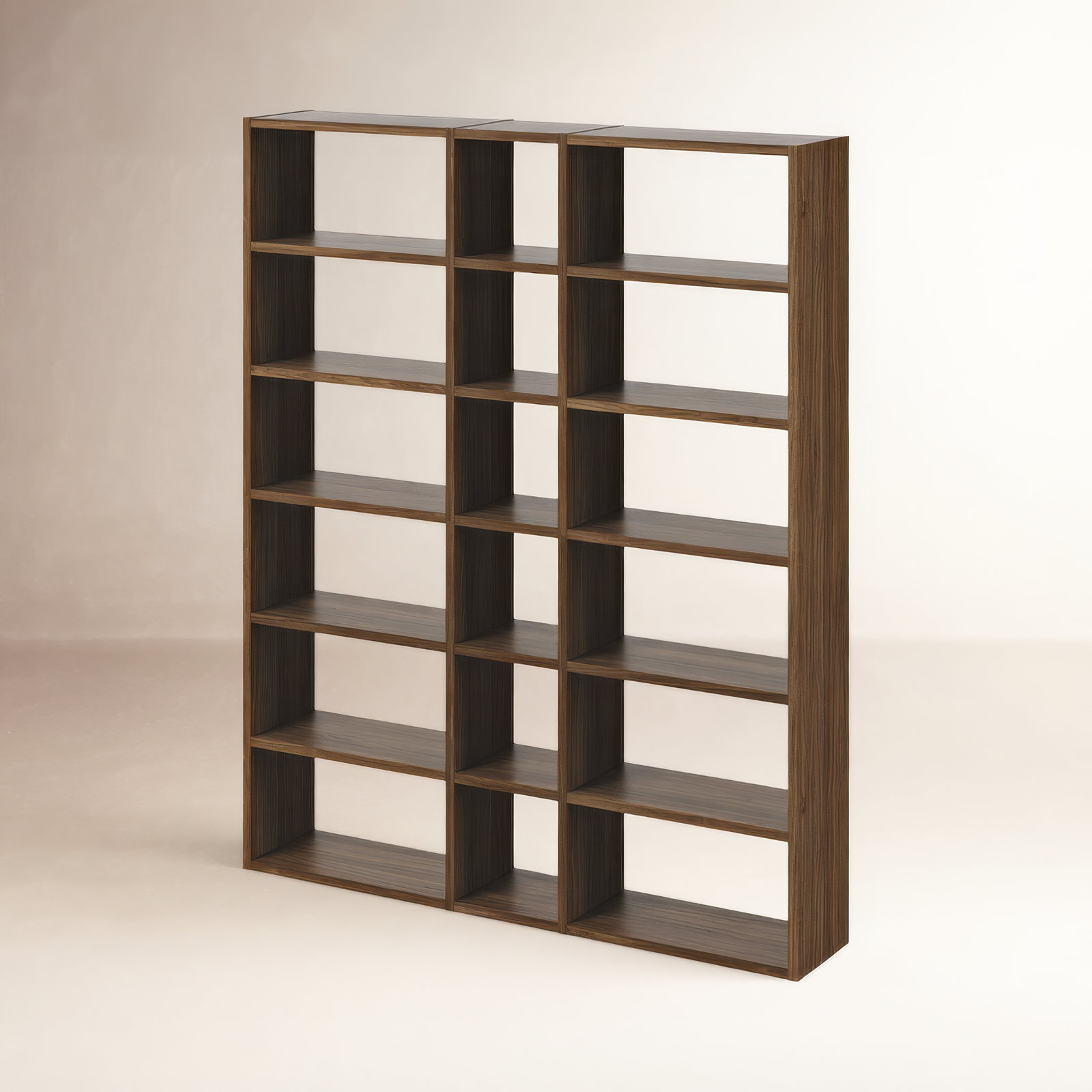 Araeya Wide Geometric Bookcase, Walnut