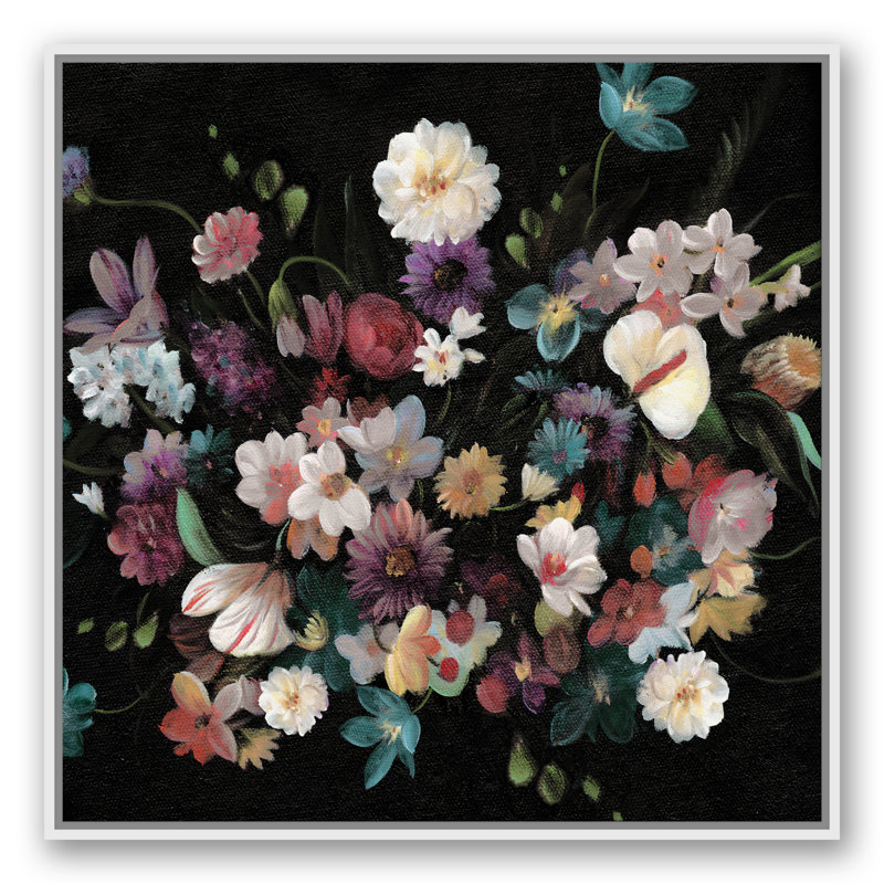 " Dramatic Moody Florals ", 37.75" W x 37.75" H