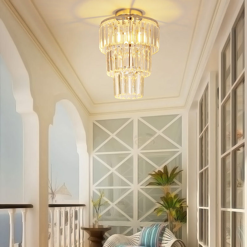1-Light 30cm Crystal Mount Ceiling Light