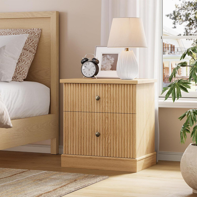 Table de chevet Mid-Century, Beige
