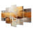 Golden Gleam VII - ensemble d'art mural abstrait en métal