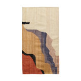 Rectangle Agate Abstract Flatweave Silk Area Rug in Brown/Beige
