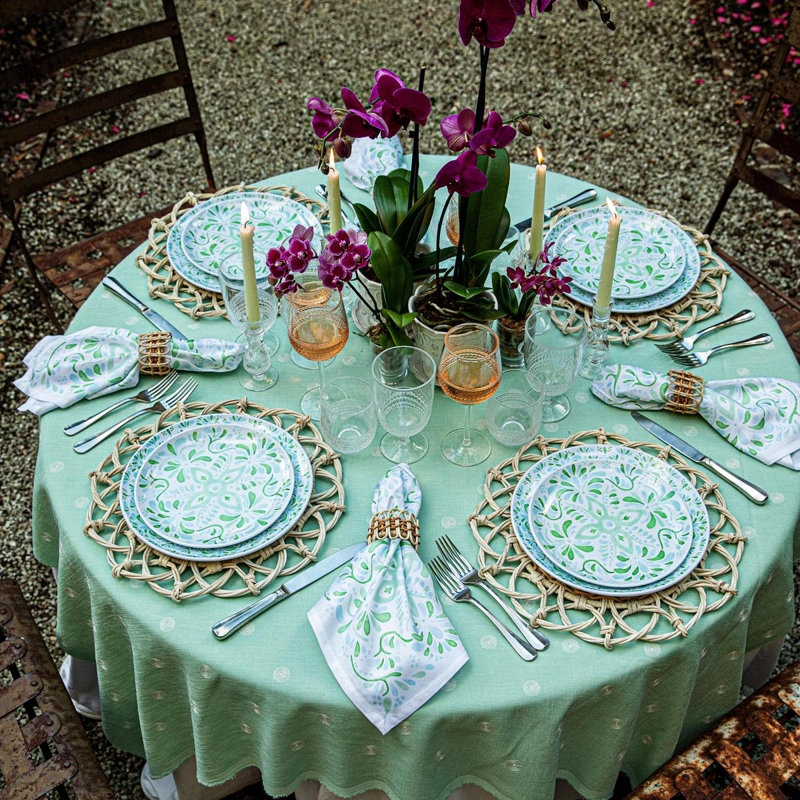 Natural Hand-Woven Rattan Circular Boho-Chic Placemats