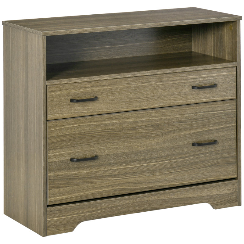 33.5'' Wide 2 -Drawer File Cabinet, Charcoal Gray