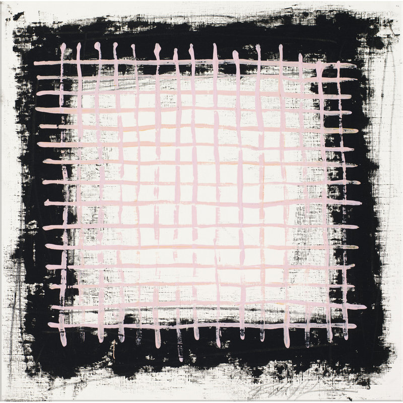 Pink Grid Print by Robert Robinson