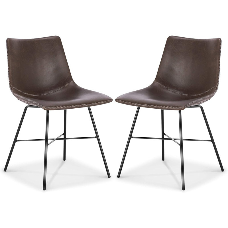 Chaise de salle à manger, ensemble de 2, brun