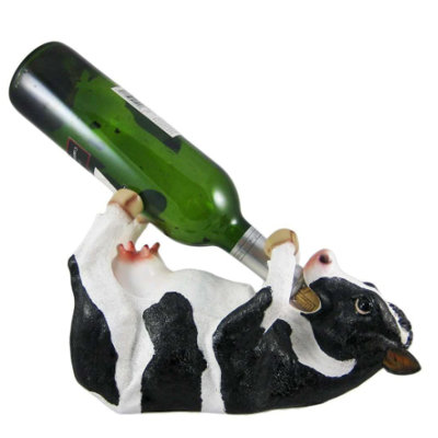 Jahzelle Cow Bottle Holder Statue
