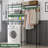 Laundry Room Clothes Drying Rack, Over The Washer and Dryer Storage Shelf, Clothes Drying Rack with Laundry Hamper and Hooks