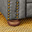 Chesterfield Sofa Tufted  Upholstered PU 3-Seater Sofa Scrolled Arms With Nailhead Decoration