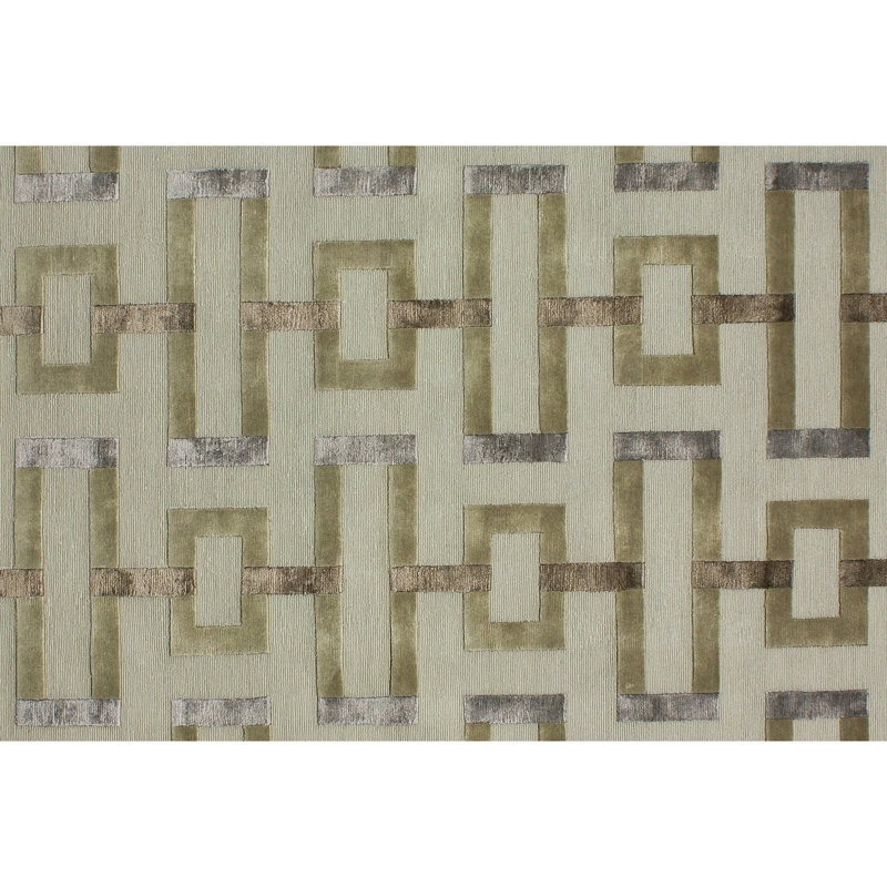 Geometric Area Rug in Brown/Gray/Beige, Rectangle 6' x 9'