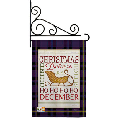 Ensemble de drapeaux en polyester 19 x 13 po Believe in Joy of Sleigh