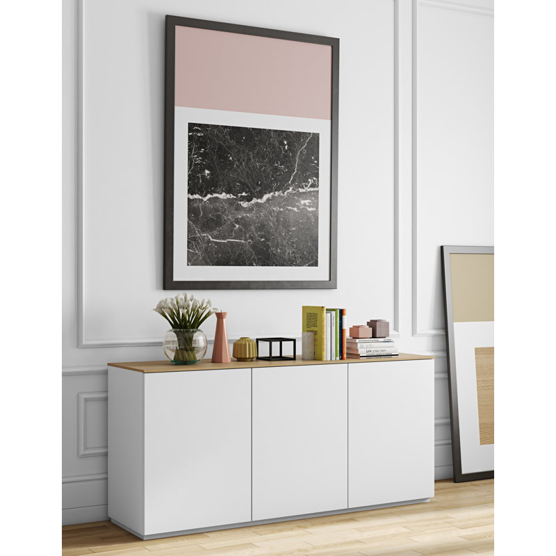 Nichol 180cm Sideboard, Oak Veneer/White