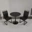 Ensemble de table de salle à manger compacte noire, en bois aggloméré et en métal, style petite cuisine moderne