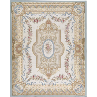 Tapis brun et beige de haute qualité noué à la main