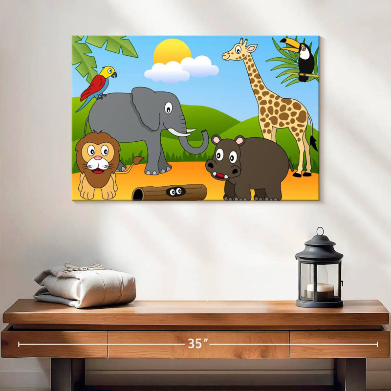 Ashelle, animaux de la jungle, H 20 po x l 30 po
