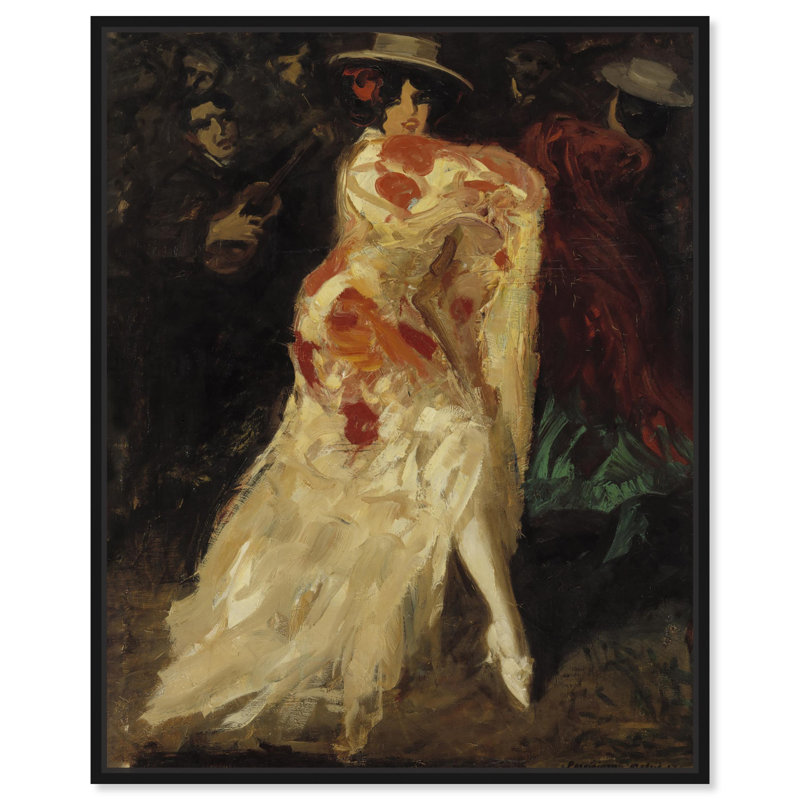 Portrait classique espagnol de la danseuse espagnole par Art Remedy, Cadre noir, H 37 po x l 31 po