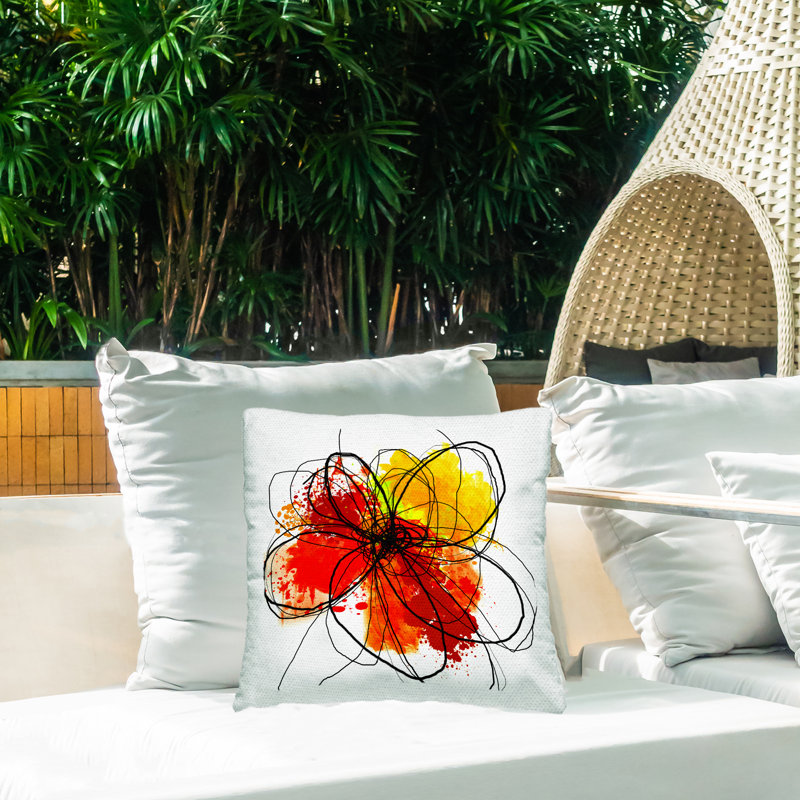 Floral Outdoor Throw Pillow
