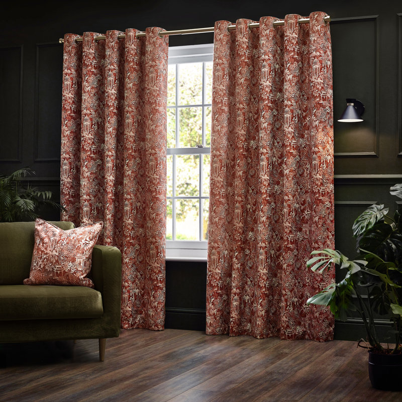 Bengal Room Darkening Curtain Pair, Brown, 117 W x 137 D cm