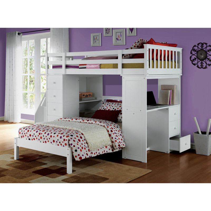 Lit mezzanine de qualité supérieure avec rangement pour une expérience de chambre à coucher améliorée