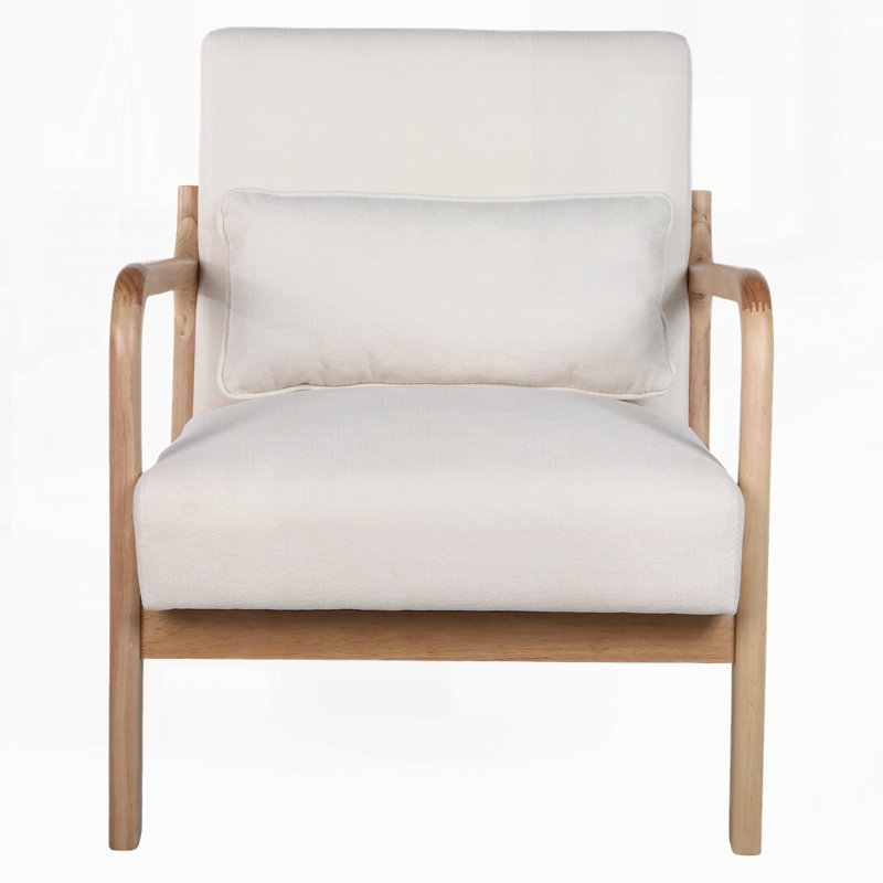 Chaise d'appoint moderne pour le salon, Beige, Naturel