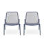 2 chaises empilables, art de fer bleu marine mat, détails fabriqués à la main, 26 po x 22,11 po 26 po, siège 18 po 19,5 po 12,5 po, groupe