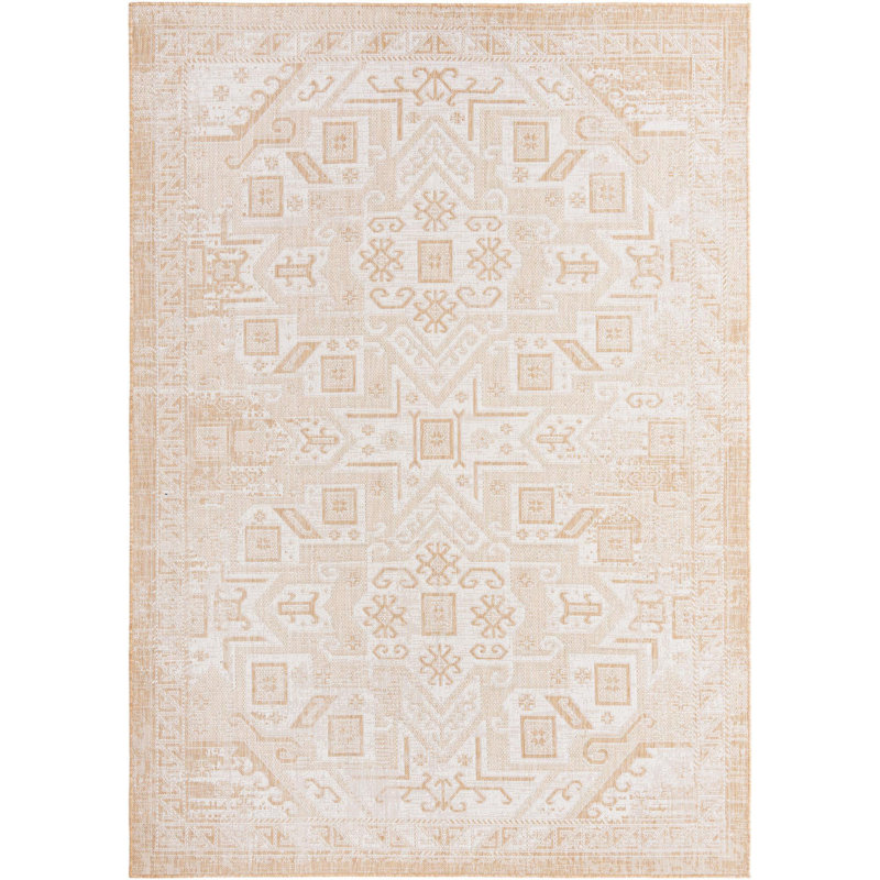 Tapis d'extérieur couleur ivoire Chand, Rectangle 7 pi x 10 pi
