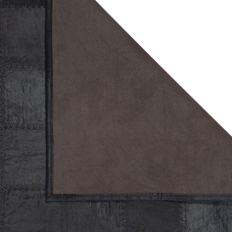 Douglas Cowhide Geometric Area Rug in Black, Rectangle 10' x 14'