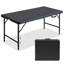 4Ft Black Multi-Functional Outdoor Folding Leisure Picnic Game Party Table (2-Pack Boxed)
