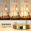 Ensemble de 2 lampes de table modernes de 40 cm avec abat-jour en verre champagne, lampes de chevet à intensité variable avec ports de chargement USB A et C pour chambre ou salon.-1049975347