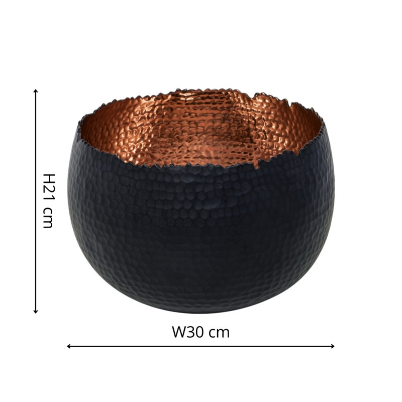 Hammered Black/Copper Bowl, 19/30