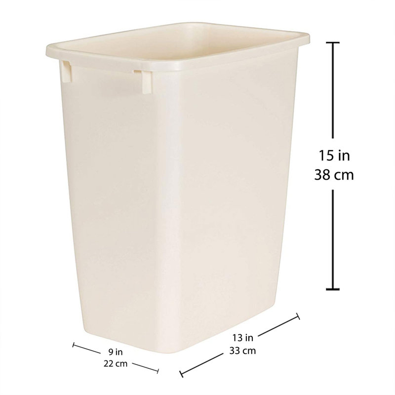 21 Quart Traditional Rectangular Plastic Open Wastebasket Trash Can