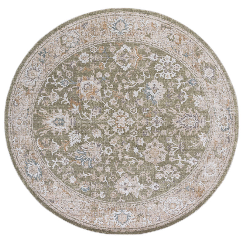 Finley Performance Oriental Indoor Rug, Round 6'7"