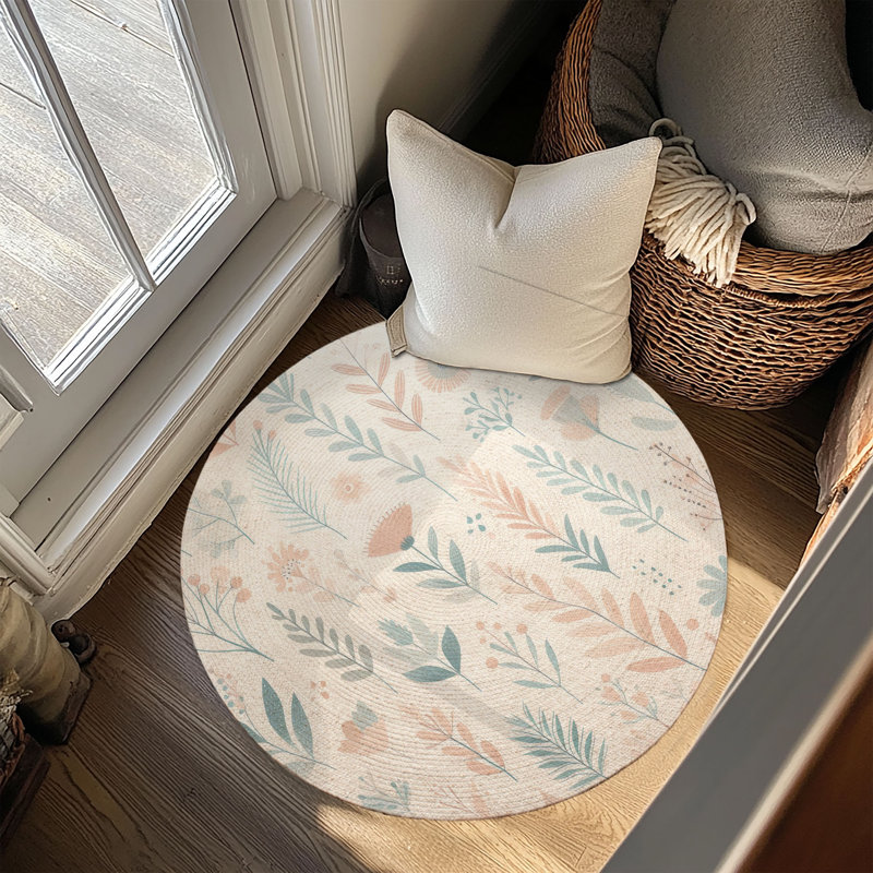Tapis tressé doux au toucher tribal, Rond 5 pi