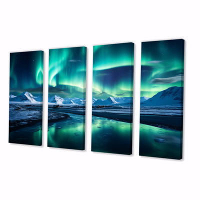 «Islandais Borealis Winter S Aurora II - Aurora Borealis», art mural 4 pièces