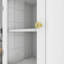 17,7 po Armoire de rangement de salle de bain autoportante en bois noire avec 2 tiroirs et 2 tablettes réglables-1018757083