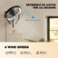 Ventilateur mural 23 po avec télécommande, lumière DEL, éclairage 3 couleurs, vitesse de ventilateur réglable-116846512