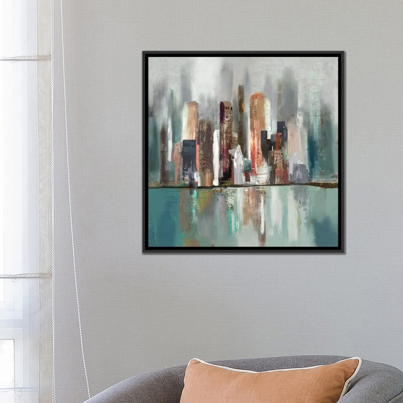 « éclairage ii », impression sur toile, H 18 po x l 18 po x P 1,5 po, Toile avec cadre noir, Pas de tapis