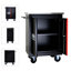 Armoire noire et rouge avec surface de rangement pour chariot à poids brut de 41,23 lb