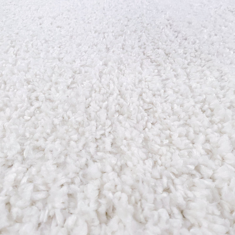 Asyana Esmee Shag White Rug, Runner 2'3" x 7'3"