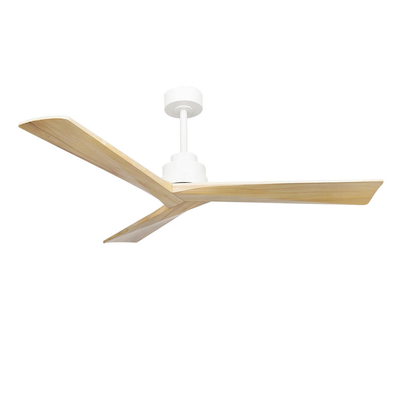Ventilateur de plafond encastré de 52 po sans lumière, 3 pales réversibles, avec moteur à courant continu réversible à 6 vitesses, ventilateur de plafond à profil bas sans lumière pour le salon, la cuisine et la chambre à coucher