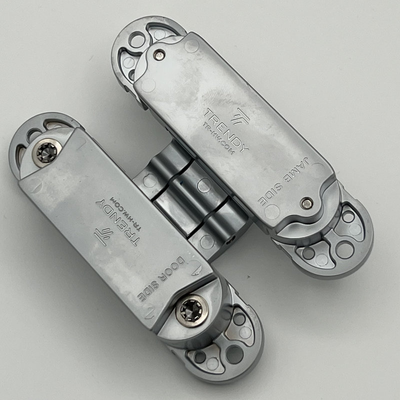 Charnières dissimulées réglables 3D chrome satiné