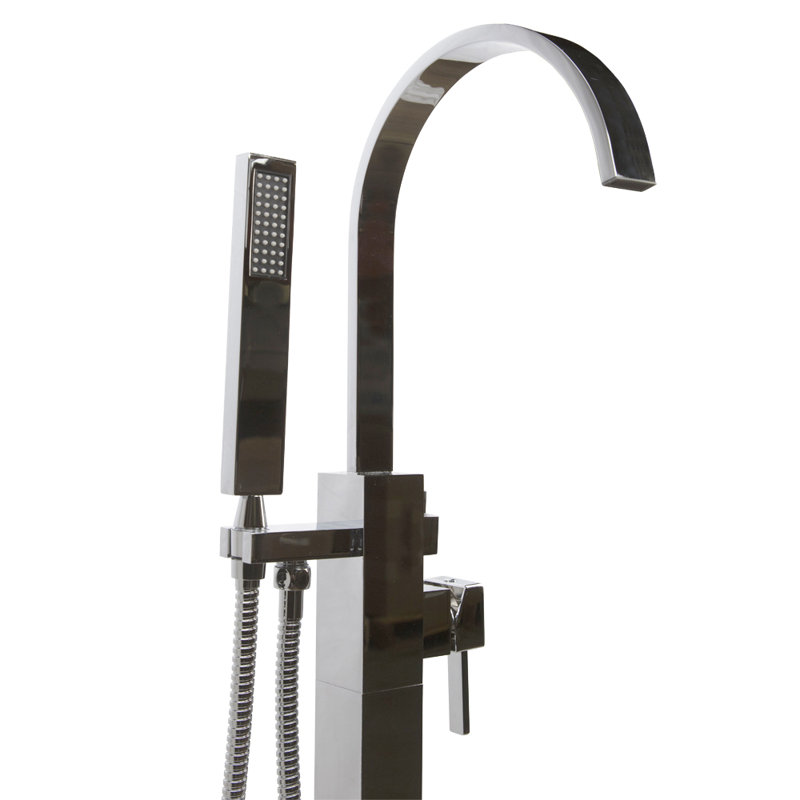 Kubista Tub Filler with Diverter, Polished Chrome