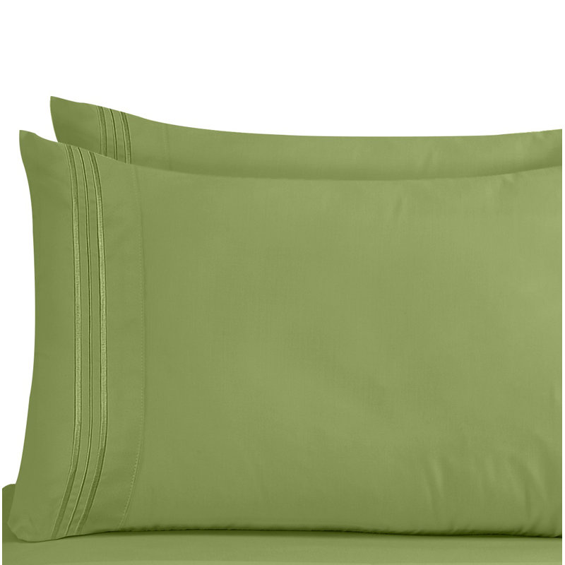 Taie d'oreiller en microfibre de qualité supérieure, Standard, Vert Calla