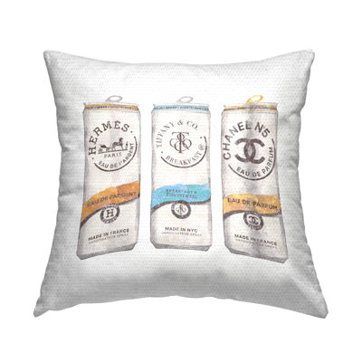 Various Trendy Fashion Brand Beverage Cans Outdoor Printed Pillow by Ziwei Li