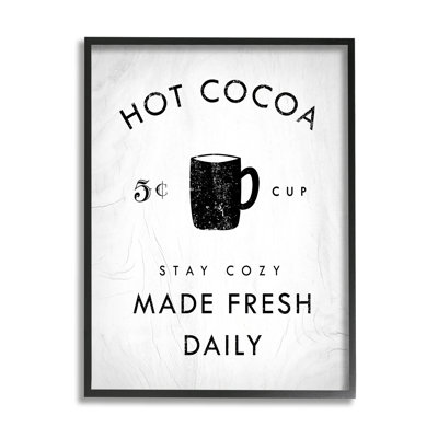 « Hot Cocoa » de style rétro, décoration minimaliste, impression d’art graphique