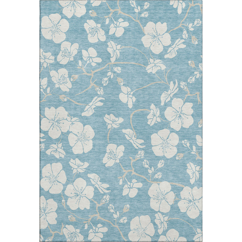Premium Machine Washable Diskin AMF1032 Floral Rug, Rectangle 10' x 14'